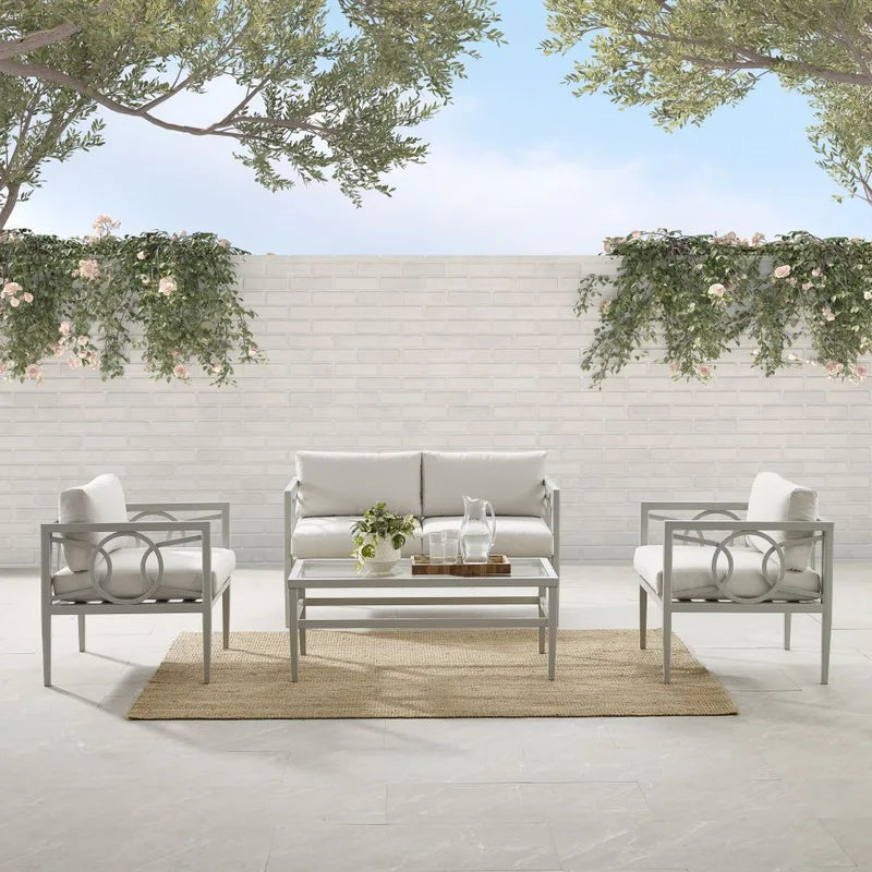 Duval Outdoor Sofa Set 2 Seater , 2 Single seater and 1 Center Table (White)