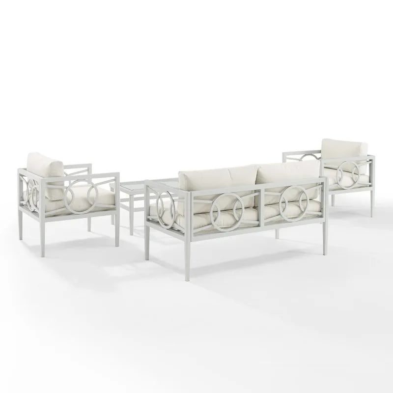 Duval Outdoor Sofa Set 2 Seater , 2 Single seater and 1 Center Table (White)