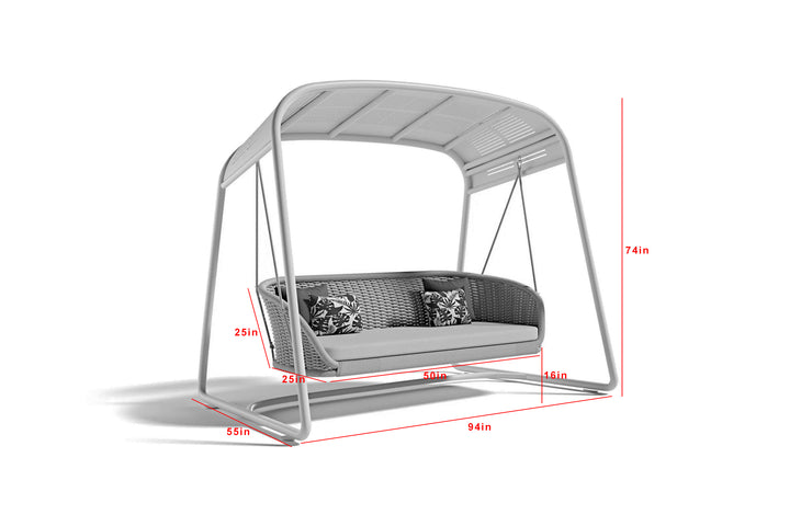 Wobble Double Seater Hanging Swing With Stand For Balcony , Garden Swing (White + Beige)