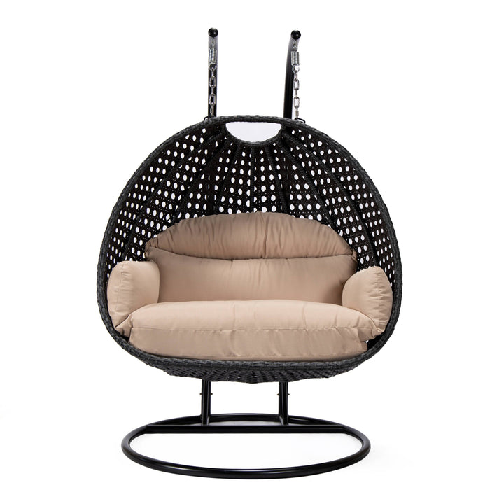 Fino Double Seater Hanging Swing With Stand For Balcony , Garden Swing (Dark Grey)