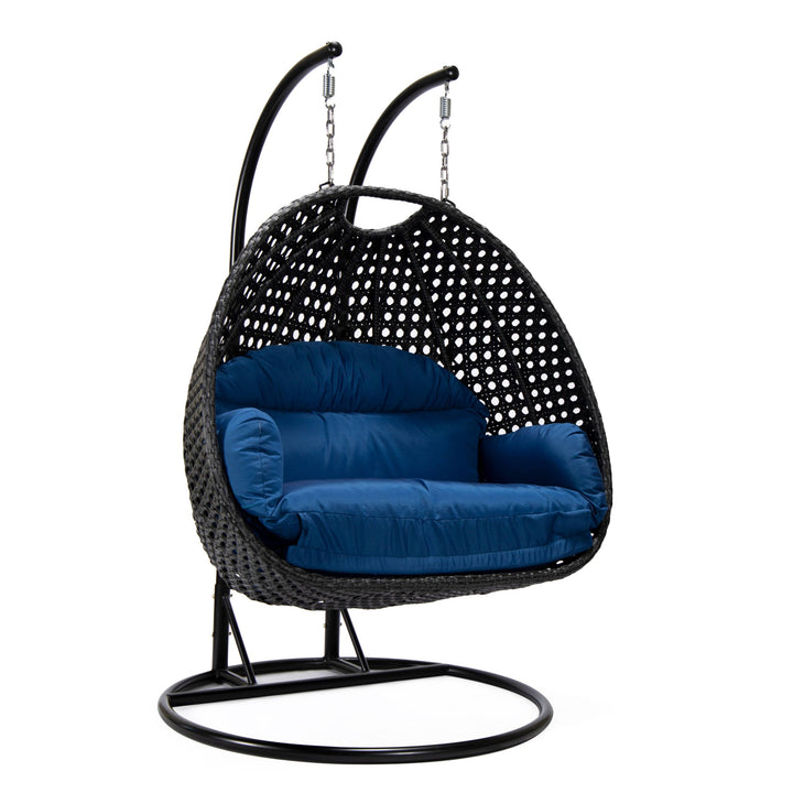 Fino Double Seater Hanging Swing With Stand For Balcony , Garden Swing (Dark Grey)