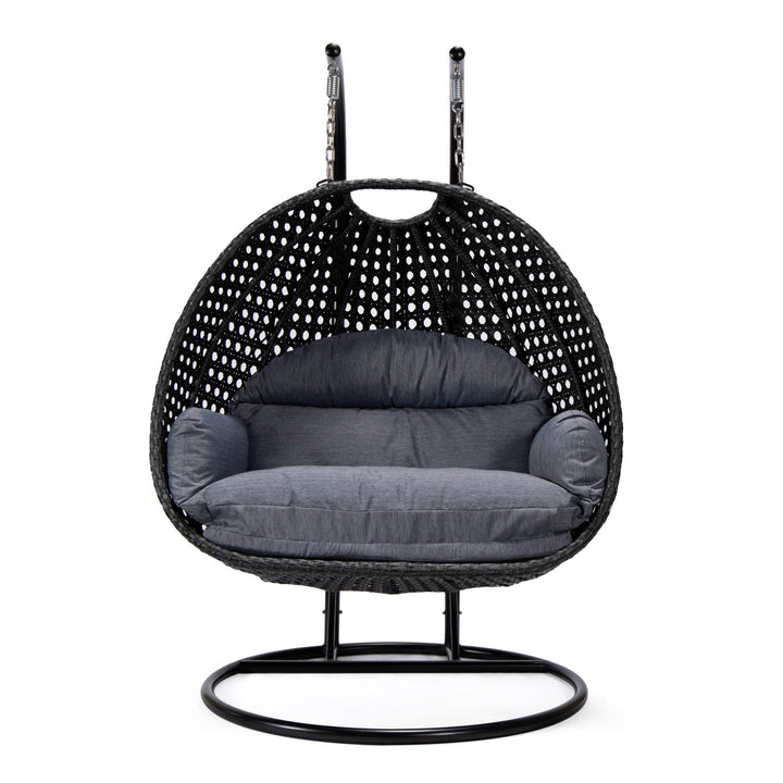 Fino Double Seater Hanging Swing With Stand For Balcony , Garden Swing (Dark Grey)