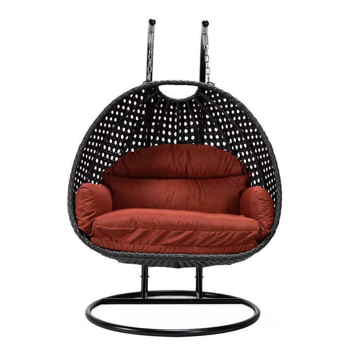 Fino Double Seater Hanging Swing With Stand For Balcony , Garden Swing (Dark Grey)