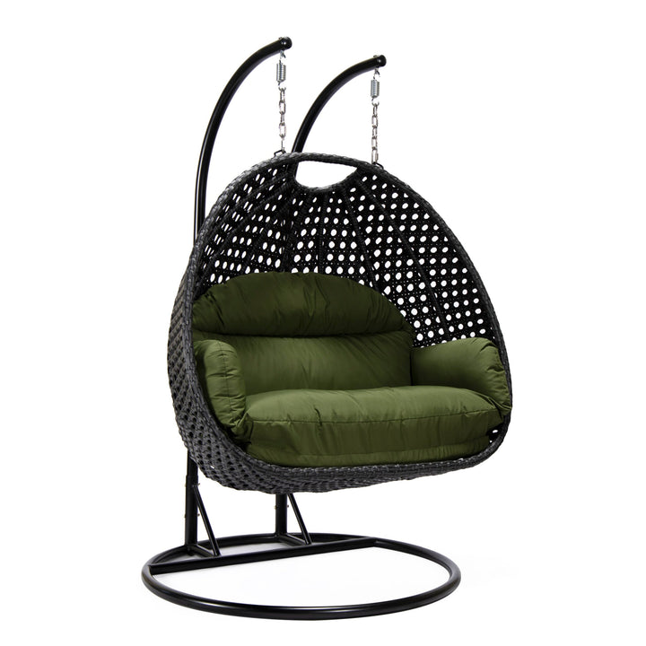 Fino Double Seater Hanging Swing With Stand For Balcony , Garden Swing (Dark Grey)