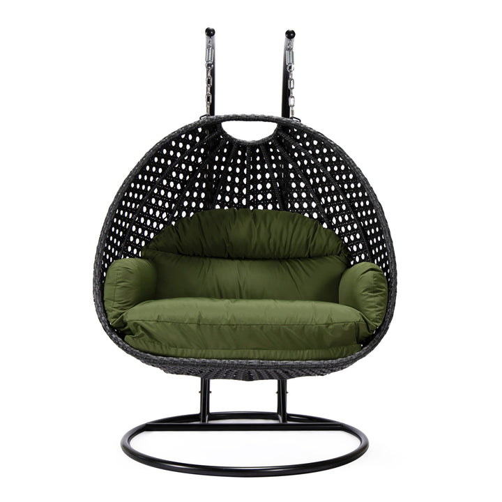 Fino Double Seater Hanging Swing With Stand For Balcony , Garden Swing (Dark Grey)