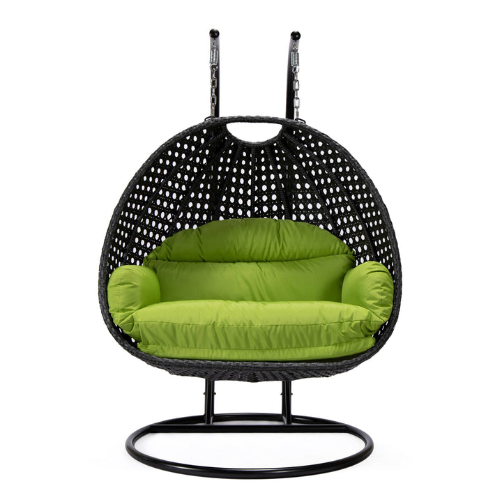 Fino Double Seater Hanging Swing With Stand For Balcony , Garden Swing (Dark Grey)