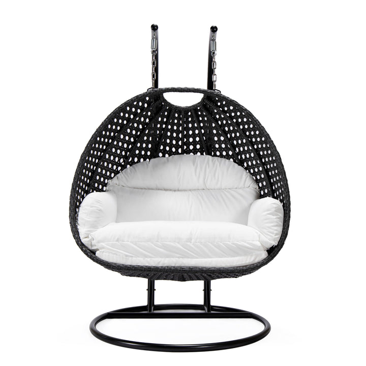 Fino Double Seater Hanging Swing With Stand For Balcony , Garden Swing (Dark Grey)