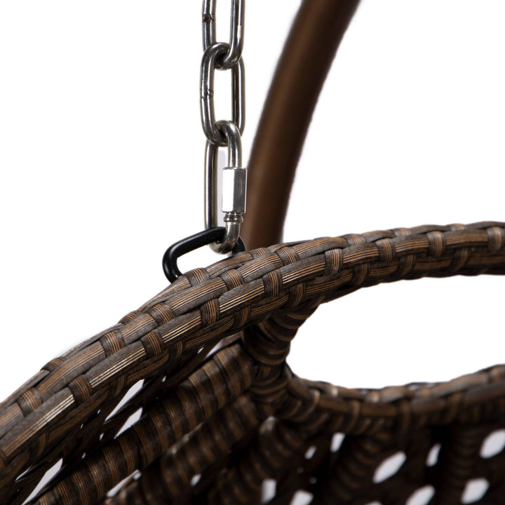 Longo Double Seater Hanging Swing With Stand For Balcony , Garden Swing (Brown)