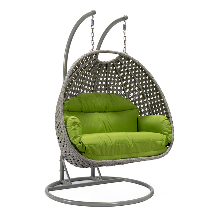 Dario Double Seater Hanging Swing With Stand For Balcony , Garden Swing (Silver)