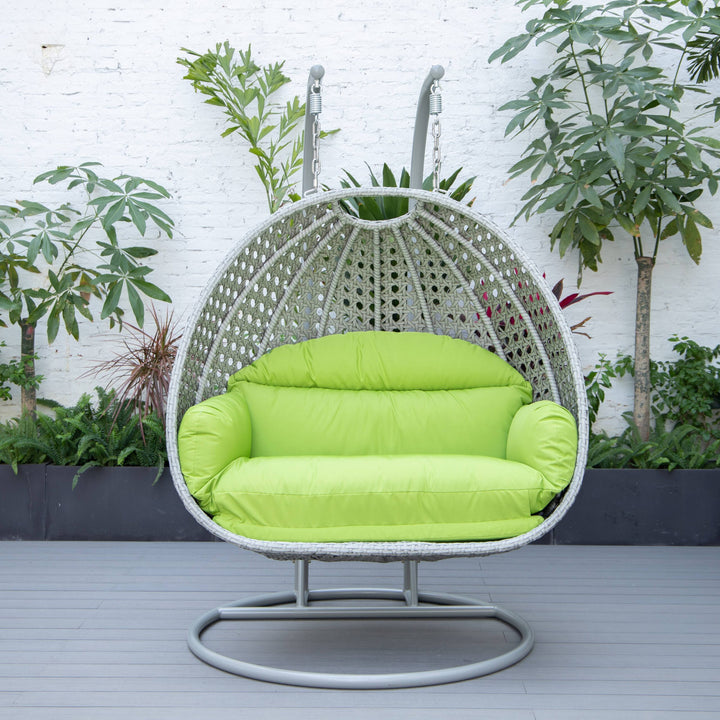 Dario Double Seater Hanging Swing With Stand For Balcony , Garden Swing (Silver)