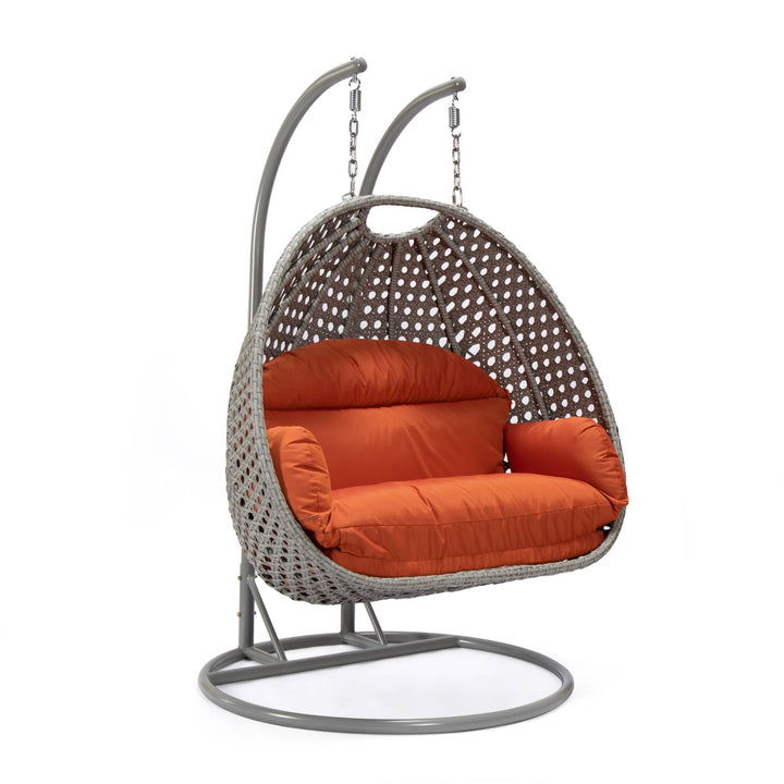 Dario Double Seater Hanging Swing With Stand For Balcony , Garden Swing (Silver)