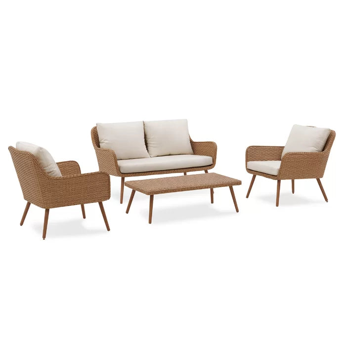 Violeta Outdoor Sofa Set 2 Seater, 2 Single seater and 1 Center Table (Brown)