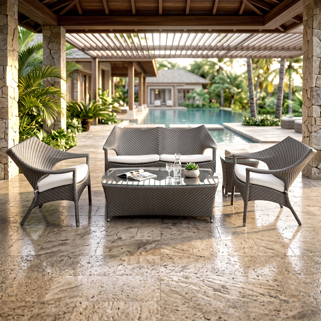 María Outdoor Sofa Set 2 Seater , 2 Single seater and 1 Center Table (Grey)