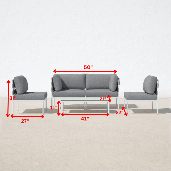 Ilin Outdoor Garden Balcony Sofa Set 2 Seater, 2 Single seater and 1 Center Table Set Braid & Rope