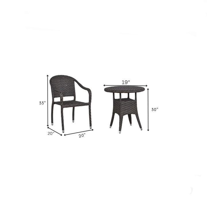 Roselle Outdoor Patio Seating Set 2 Chairs and 1 Table Set