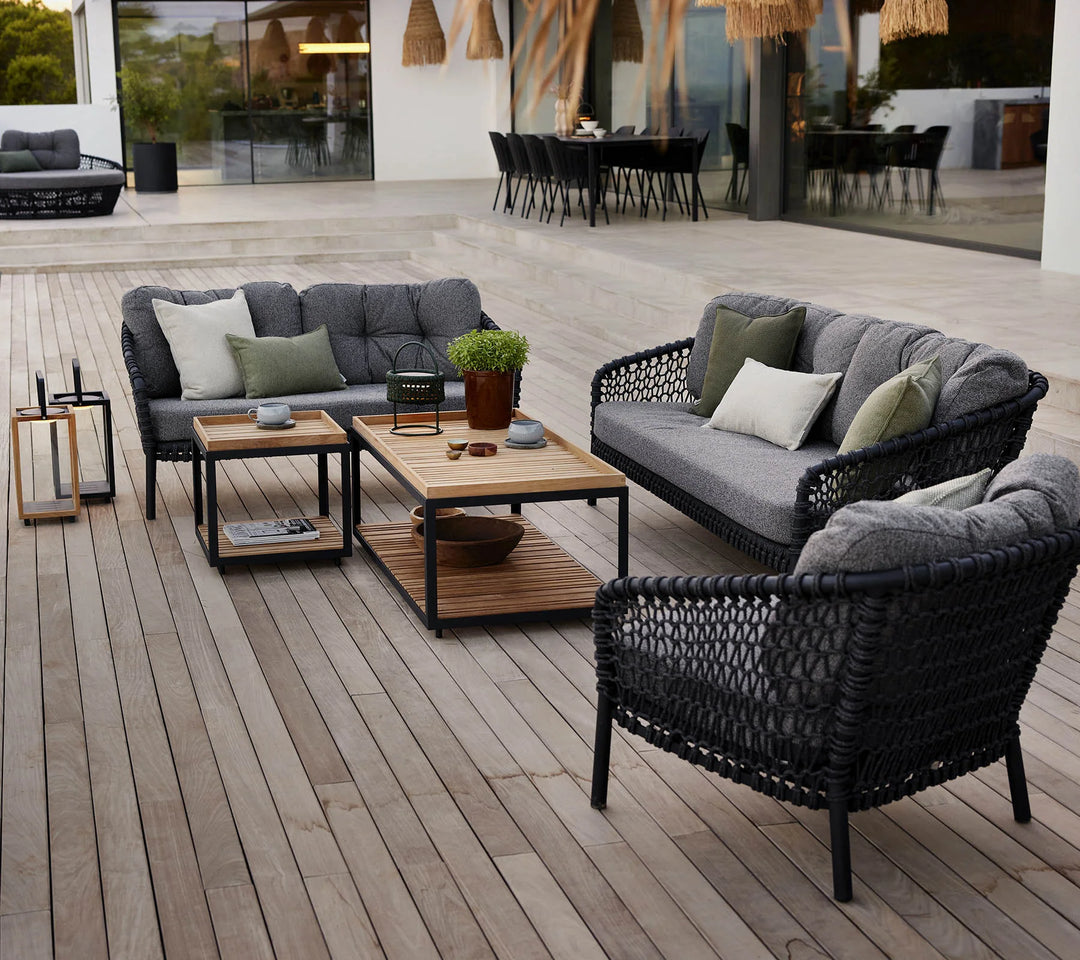 Costa Outdoor Garden Balcony Sofa Set 3 Seater , 2 Seater, 1 Single Seater 1 Side Table and 1 Center Table Set (Grey)