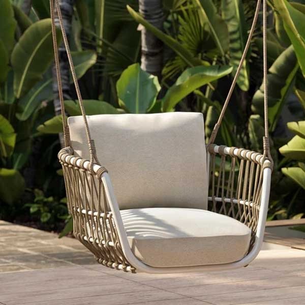 Tresso Single Seater Hanging Swing Without Stand For Balcony , Garden Swing (Tan)