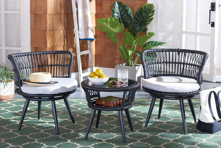 Lourdes Outdoor Patio Seating Set 2 Chairs and 1 Table Set