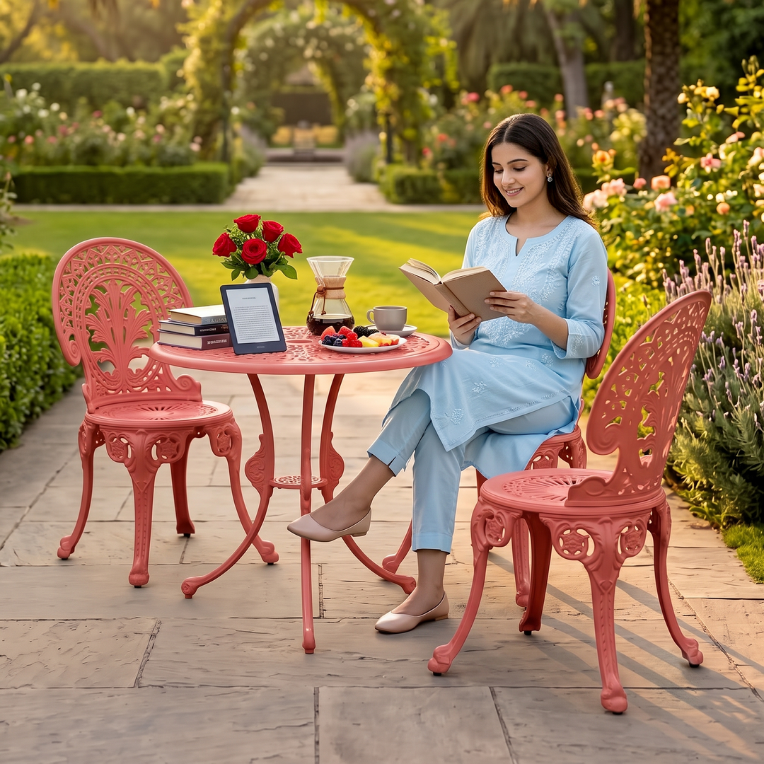 Clux Cast Aluminium Garden Patio Seating 3 Chair and 1 Table Set