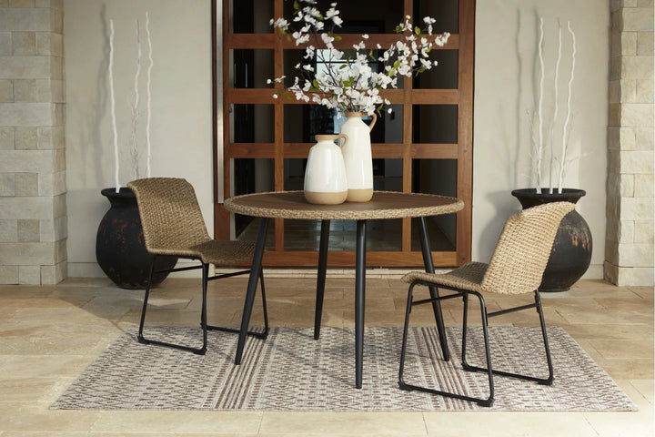Sence Outdoor Patio Seating Set 2 Chairs and 1 Table Set (Brown)