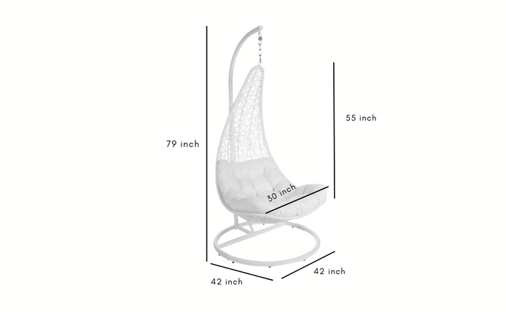 Anastasio Single Seater Hanging Swing With Stand For Balcony , Garden Swing (Sea shell)