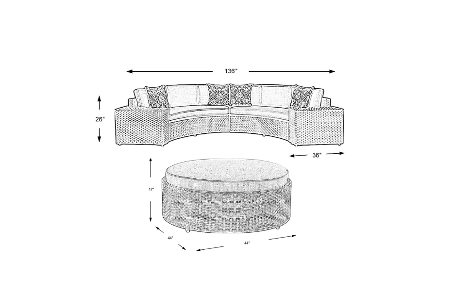 Zea Outdoor Sofa Set 4 Seater and 1 Center Table (Brown)