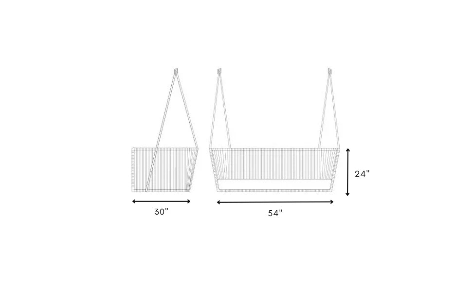 Dominga Double Seater Hanging Swing Without Stand For Balcony, Garden Swing Braided & Rope