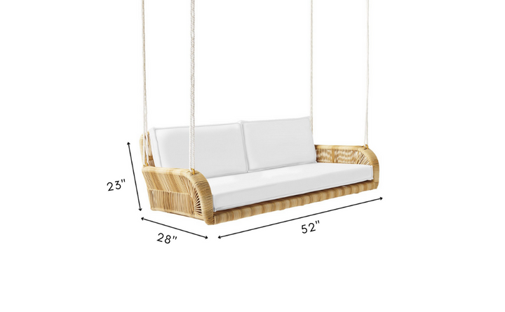 Zita Double Seater Hanging Swing Without Stand For Balcony , Garden Swing (Honey)