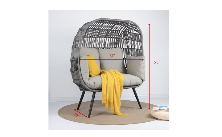 Fraga Double Seater Swing Basket For Balcony & Garden (Grey)