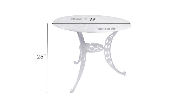 Lenz Cast Aluminium Garden Patio Seating 2 Chair and 1 Table Set