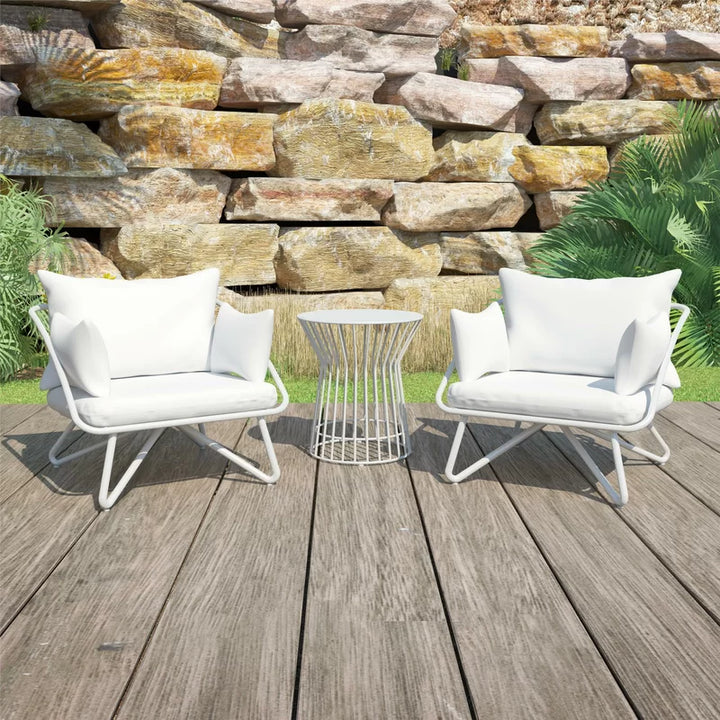 Yug Outdoor Patio Seating Set 2 Chairs and 1 Table Set (Grey)