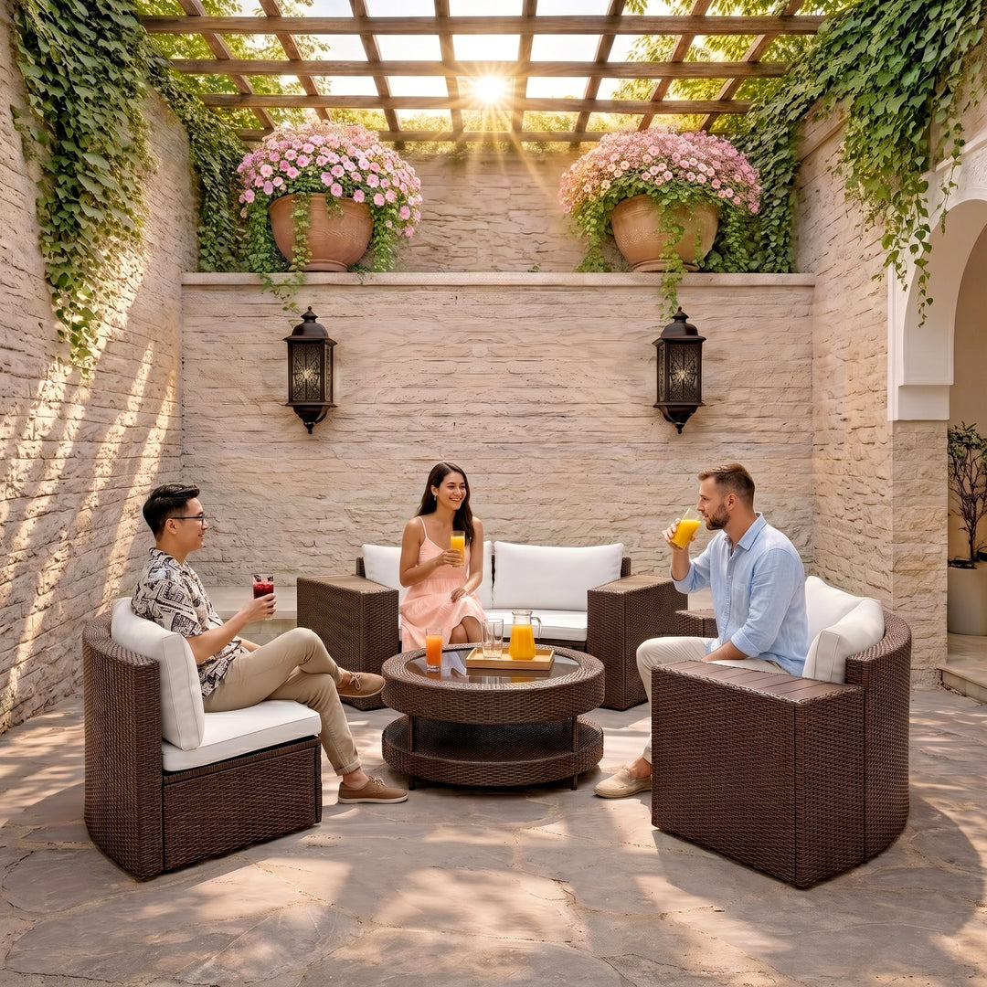 Vimi Outdoor Patio Sofa Set 6 seater and 1 Center Table