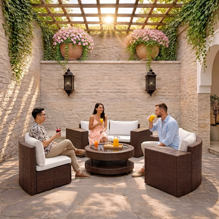 Vimi Outdoor Patio Sofa Set 6 seater and 1 Center Table