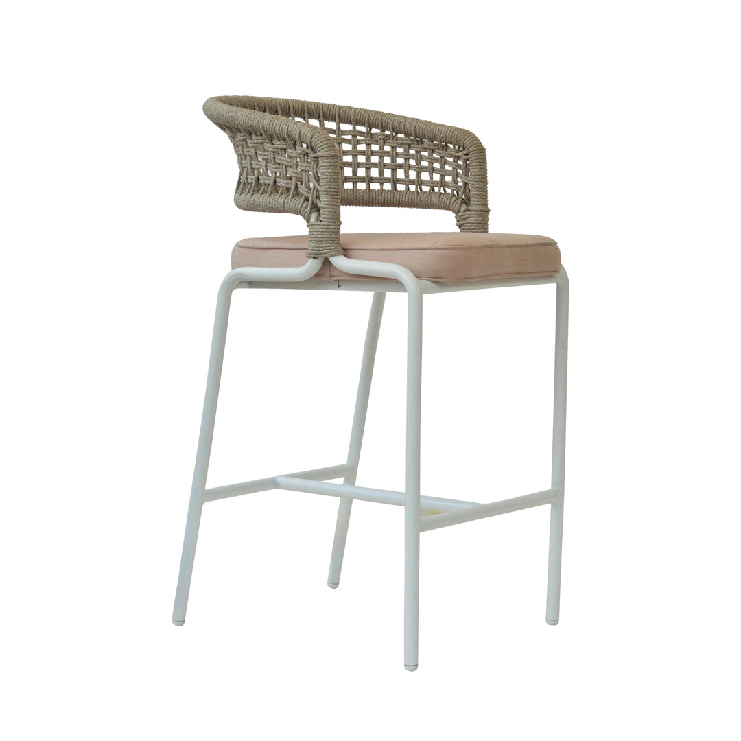 Elliot Outdoor Patio Bar Chair 1 Chair For Balcony (Beige) Braided & Rope