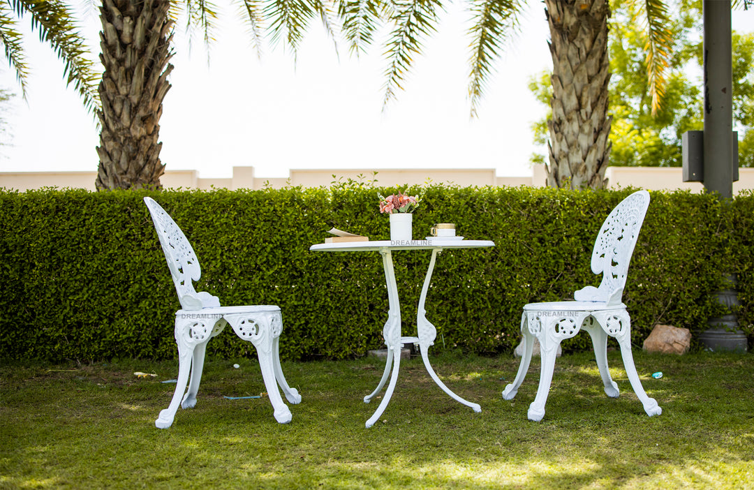 KIYA Cast Aluminium Garden Patio Seating Chair and Table Set