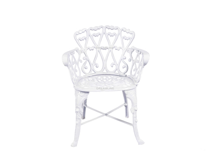 Rino Cast Aluminium Garden Patio Seating 2 Chair and 1 Table Set (White)