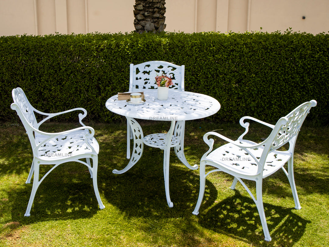 Cast Iron Outdoor Bench And Chair Set Rahel Cast Aluminium