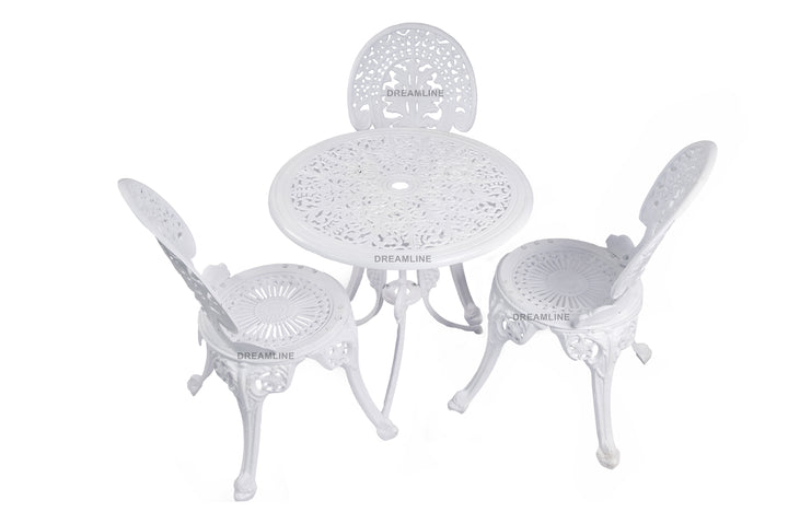 Clux Cast Aluminium Garden Patio Seating 3 Chair and 1 Table Set