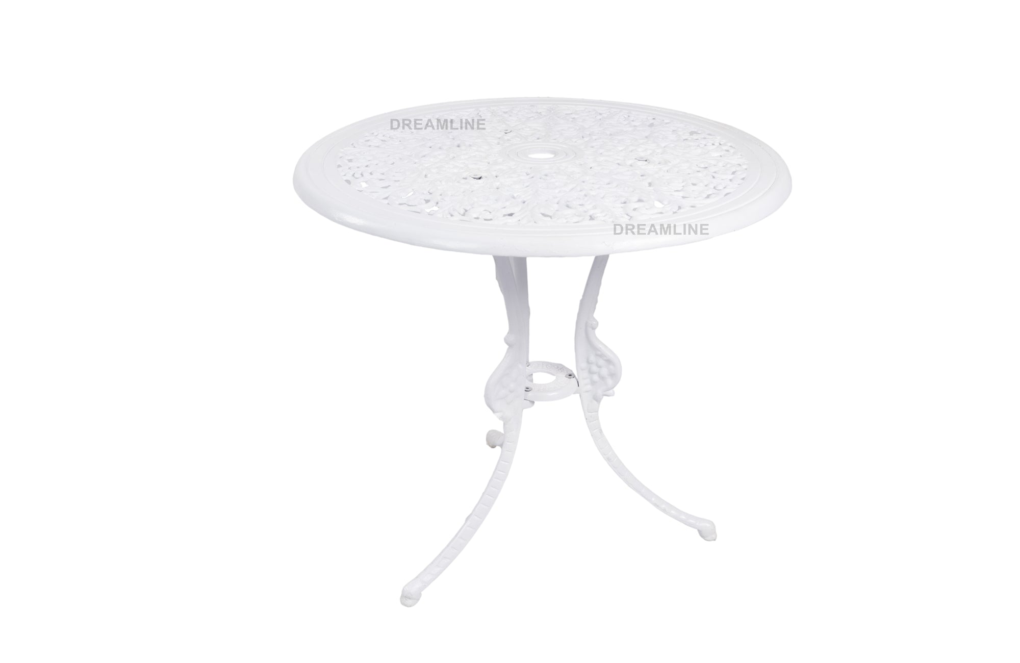 KIYA Cast Aluminium Garden Patio Seating 2 Chair and 1 Table Set (White)