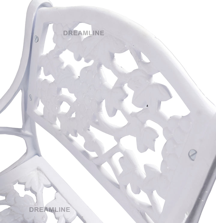 Levin Cast Aluminium Garden Patio Single Seater Chair (White)