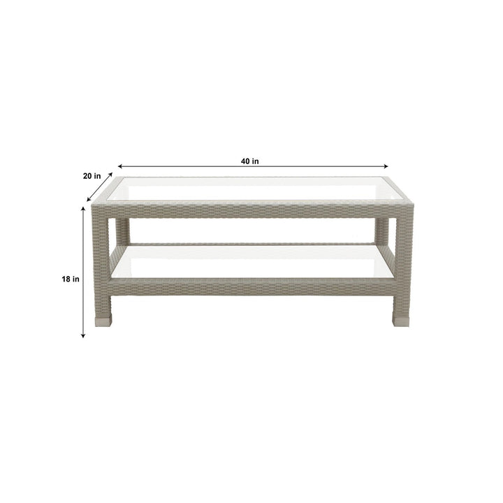 Hudson Outdoor Garden Balcony Sofa Set 3 Seater, 2 Seater With 2 Single Seater and 1 Center Table With 1 Side Table Set (White)