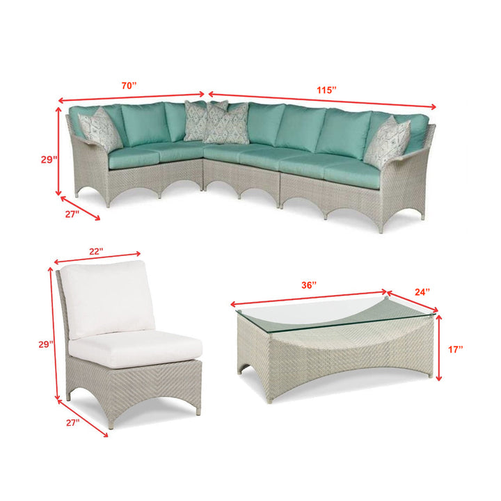 Vito Outdoor Patio Sofa Set 7 seater and 1 Center Table (cream)