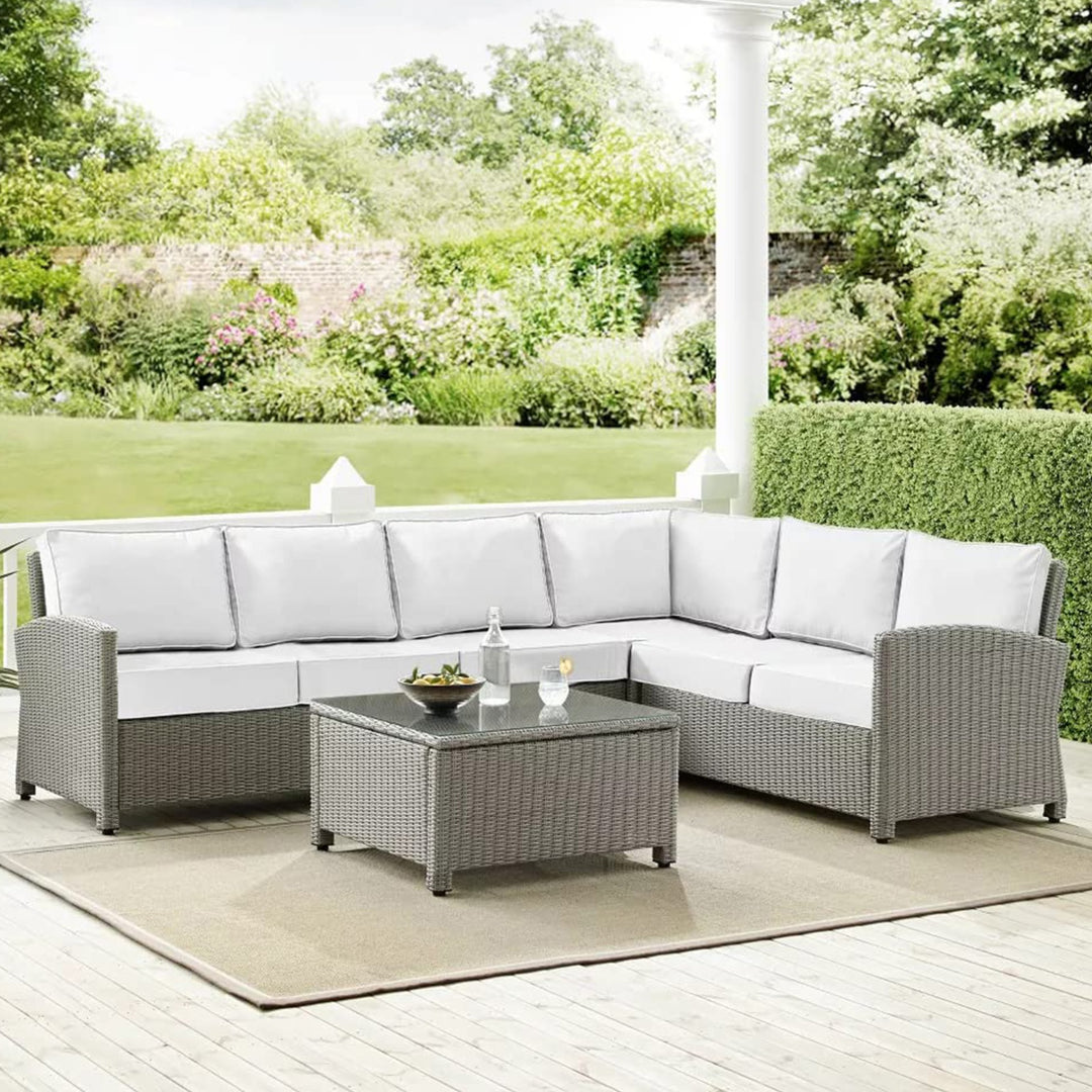 Estio  Outdoor Patio Sofa Set 4 Seater and 1 Table With 1 Ottoman Set