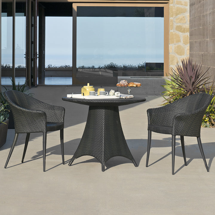 Doyle Outdoor Patio Seating Set 2 Chairs and 1 Table Set (Black)