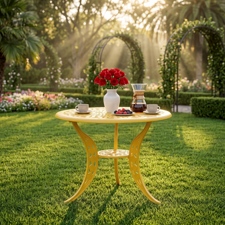 Evita Cast Aluminium Garden Patio 1 Table Set