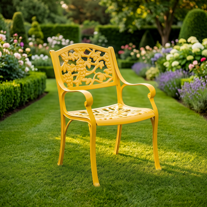 Levin Cast Aluminium Garden Patio Single Seater Chair