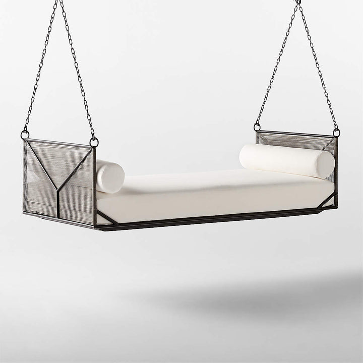 Michel Three Seater Hanging Swing Without Stand For Balcony , Garden Swing (Grey)