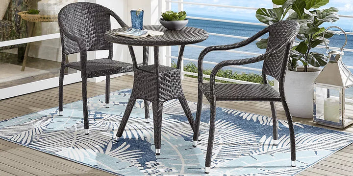 Roselle Outdoor Patio Seating Set 2 Chairs and 1 Table Set