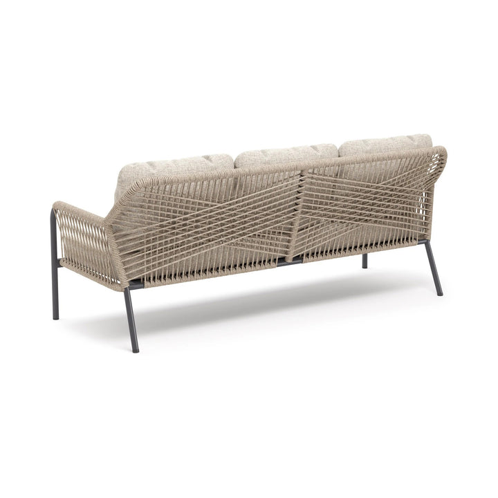 Jisax Outdoor Garden Balcony Sofa Set 3 Seater,2 Single seater and 2 Center Table Set (Beige) Braided and Rope