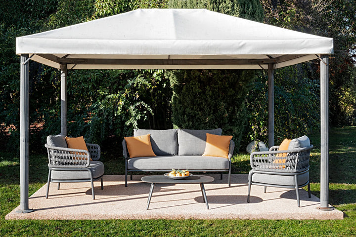 Hauwa Outdoor Garden Balcony Sofa Set 2 Seater , 2 Single Seater 1 Center Table Set Braid & Rope